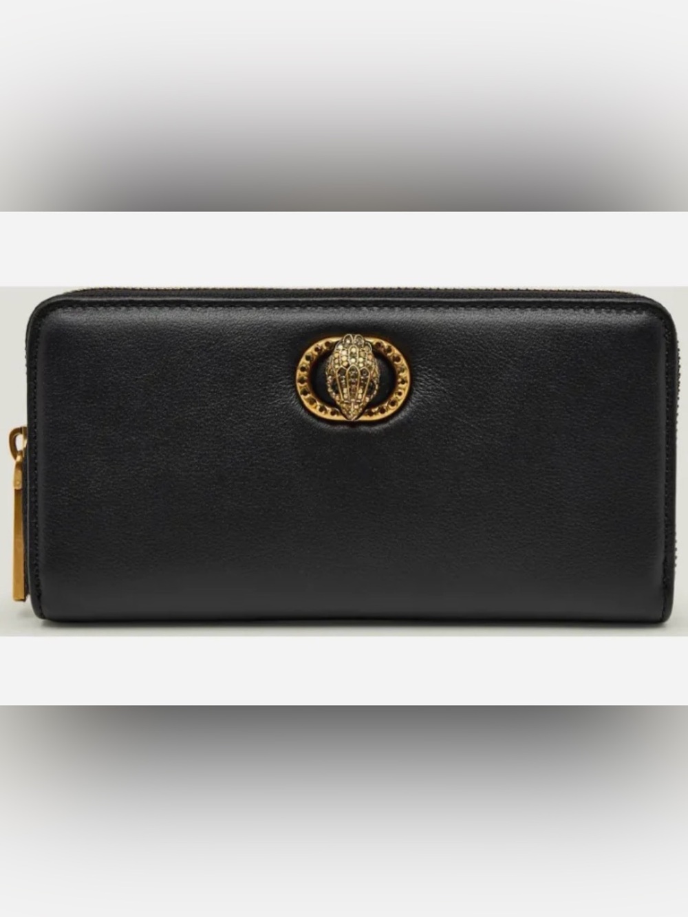 NWT Authentic KURT GEIGER LONDON Woman wallet Black and gold.